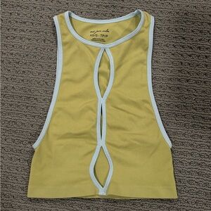 URBAN OUTFITTERS High Neck Cut Out Going Out Tank Green and Blue Size XS